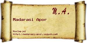 Madarasi Apor névjegykártya